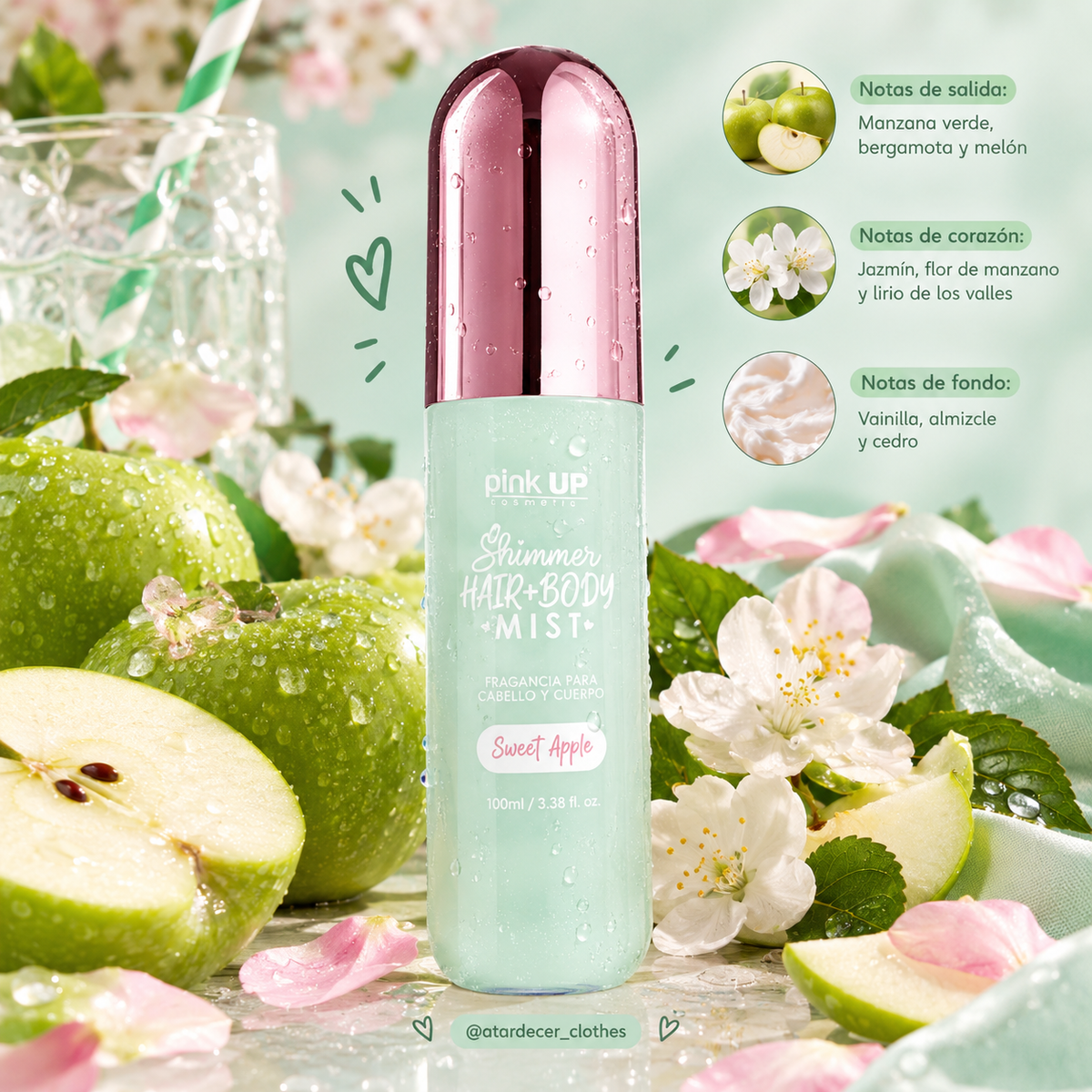 Hair + Body Mist Shimmer Sweet Apple - Pink Up