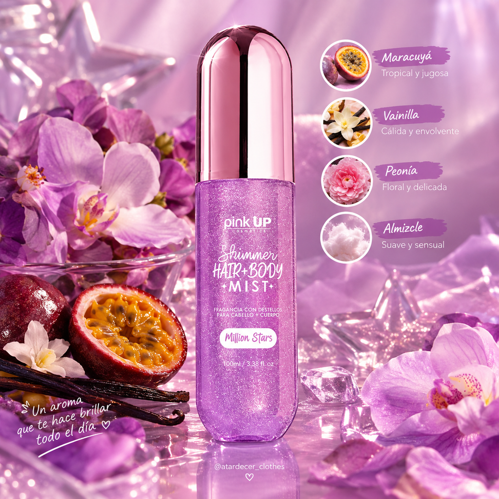 Hair + Body Mist Shimmer Million Stars - Pink Up
