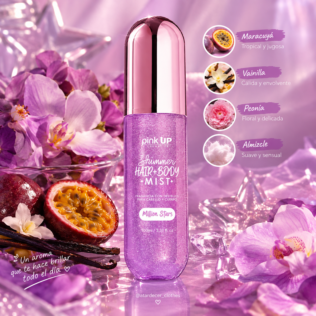 Hair + Body Mist Shimmer Million Stars - Pink Up