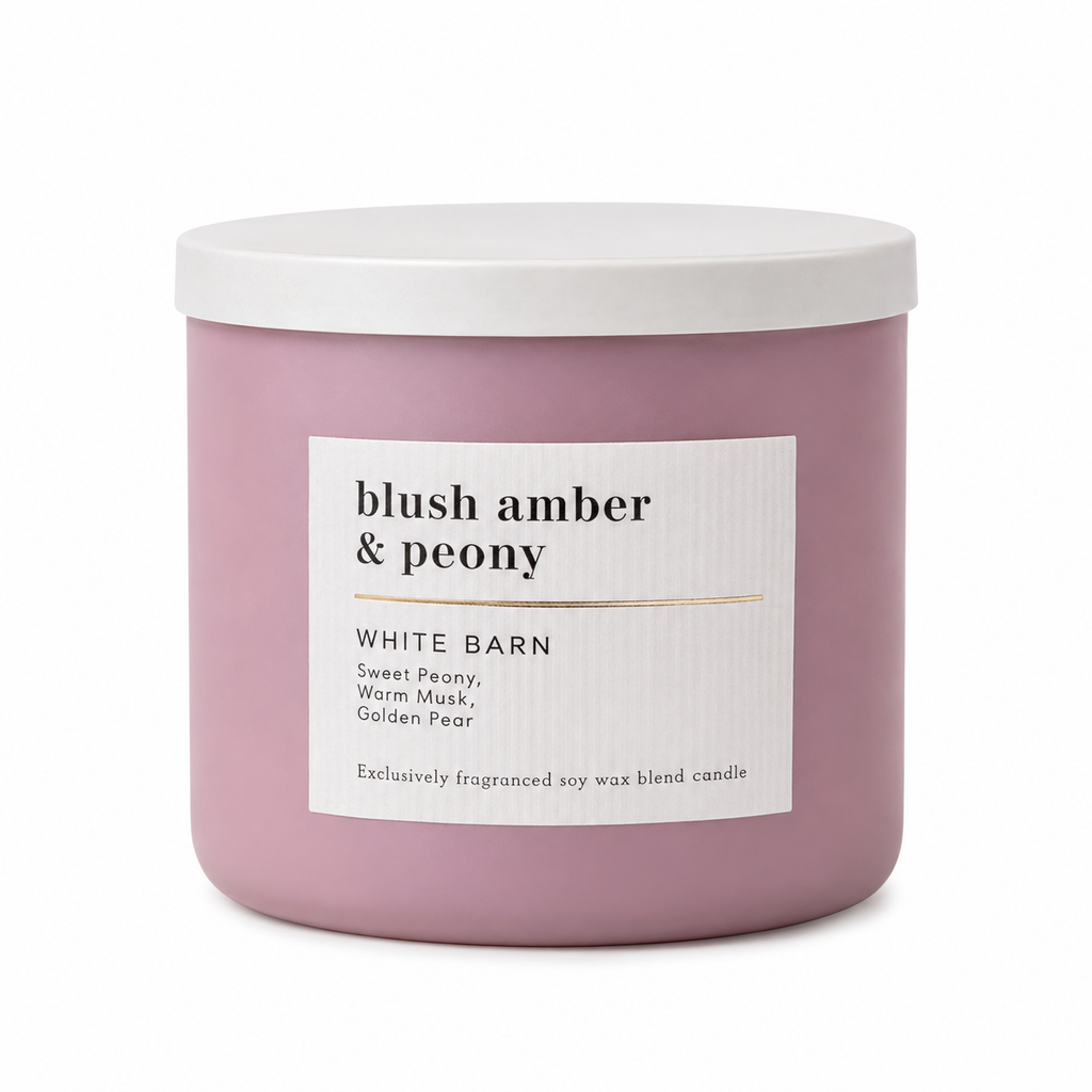 Vela Blush Amber & Peony – White Barn