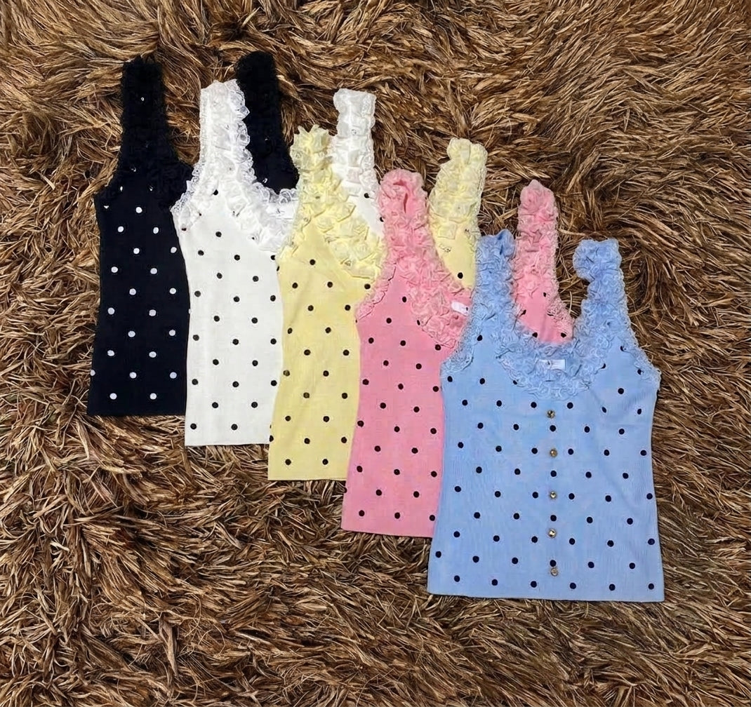 Top Rib "Polka Dots & Lace"