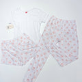 Pijama 3 Piezas Cerezas y Moños Rosa