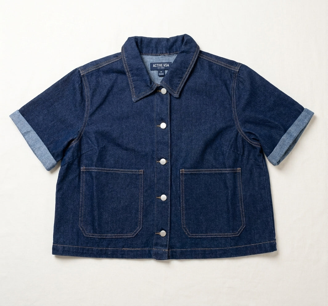 Blusa Camisera de Mezclilla