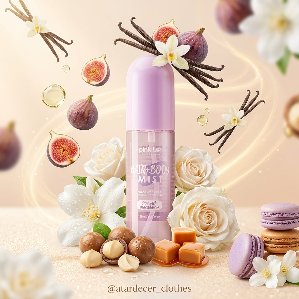 Hair + Body Mist Caramel Macadamia - Pink Up