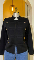 Saco Militar de Punto con Botones Dorado