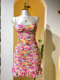 ZARA Vestido Corto Tropical Ruched