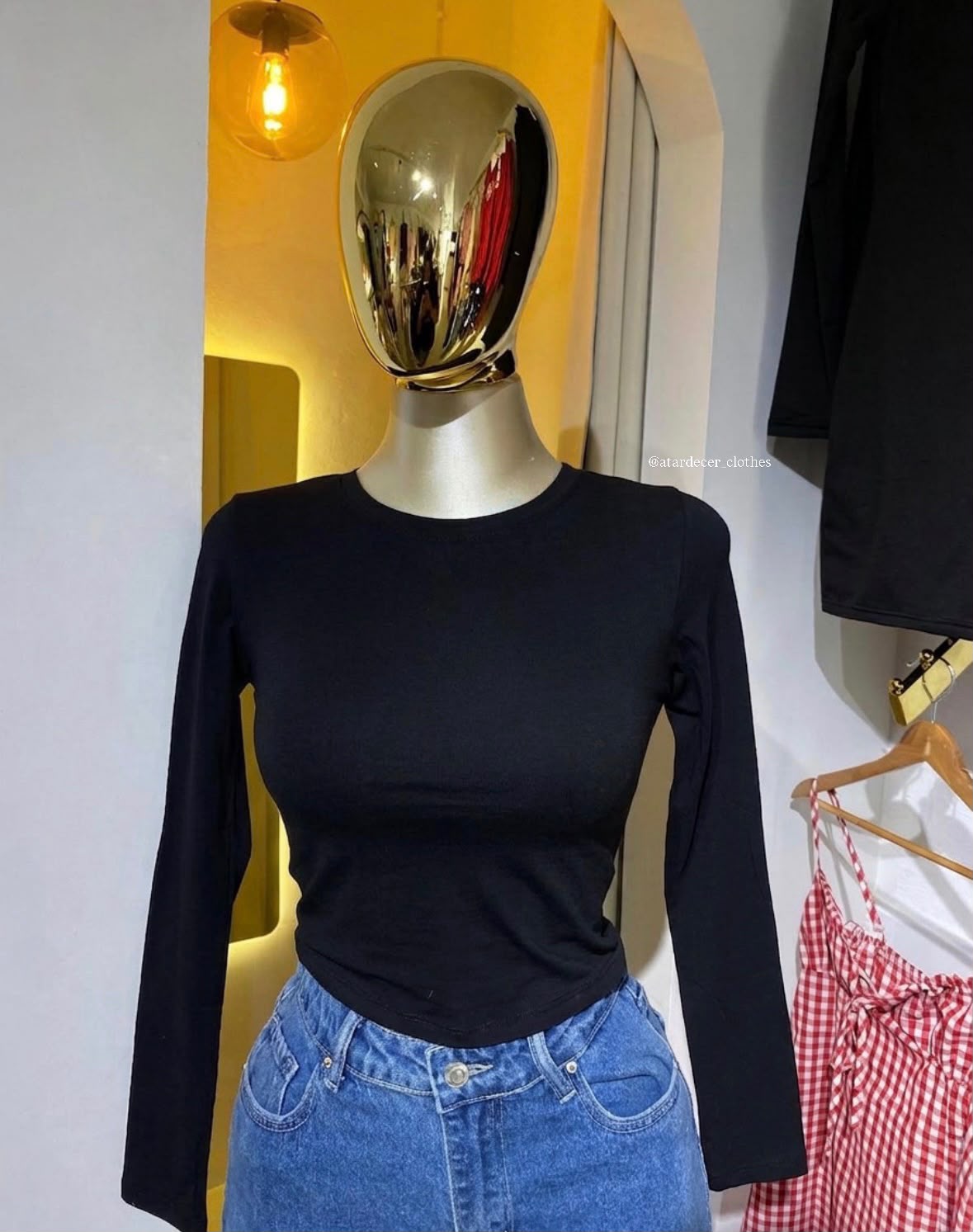Blusa corta manga larga