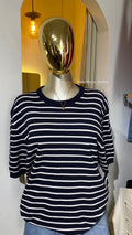 Blusa de Tejido Fino a Rayas Marineras