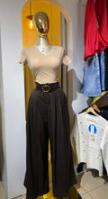 Pantalón Wide Leg con Pinzas y Cinturón