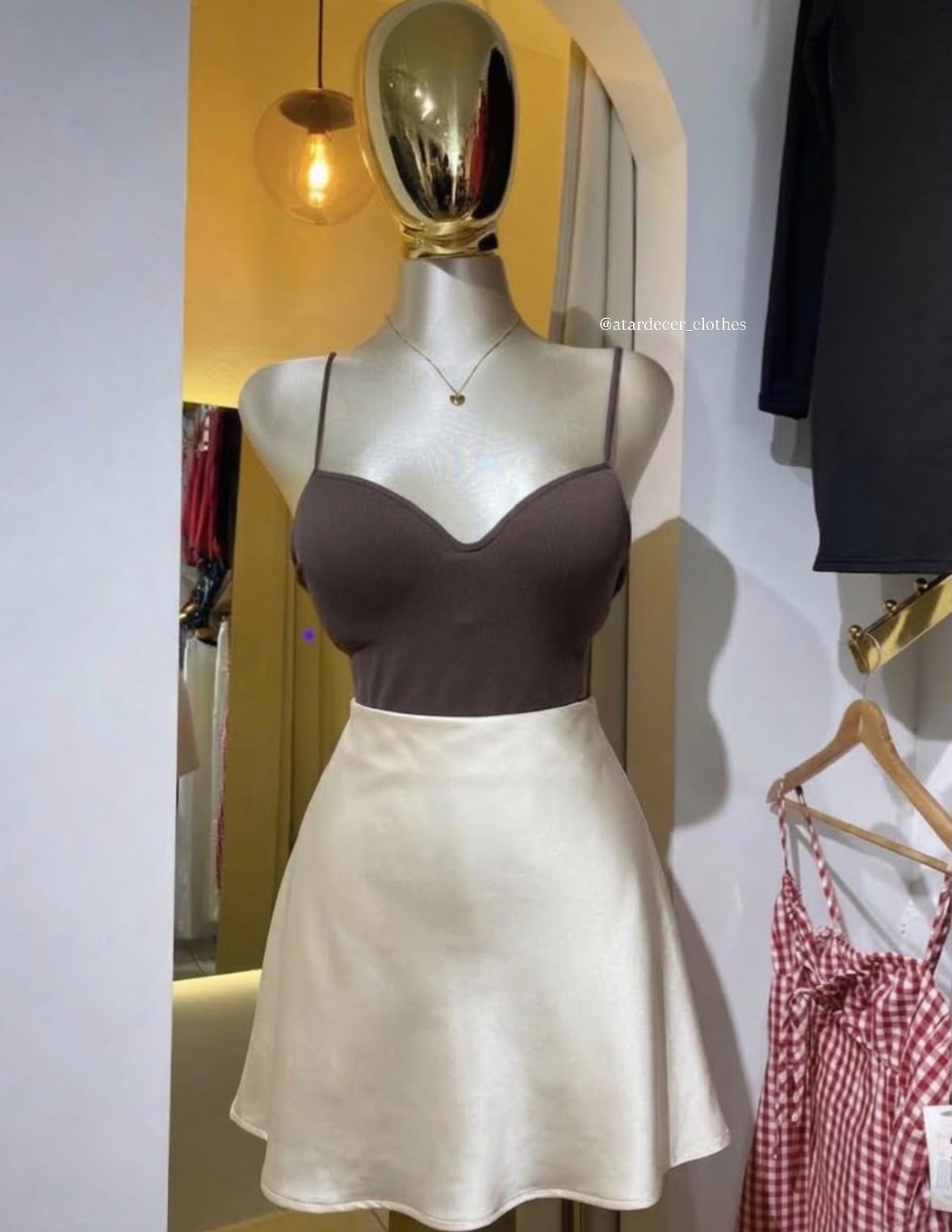 Falda color perla