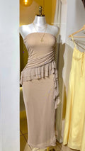 Vestido largo con olanes