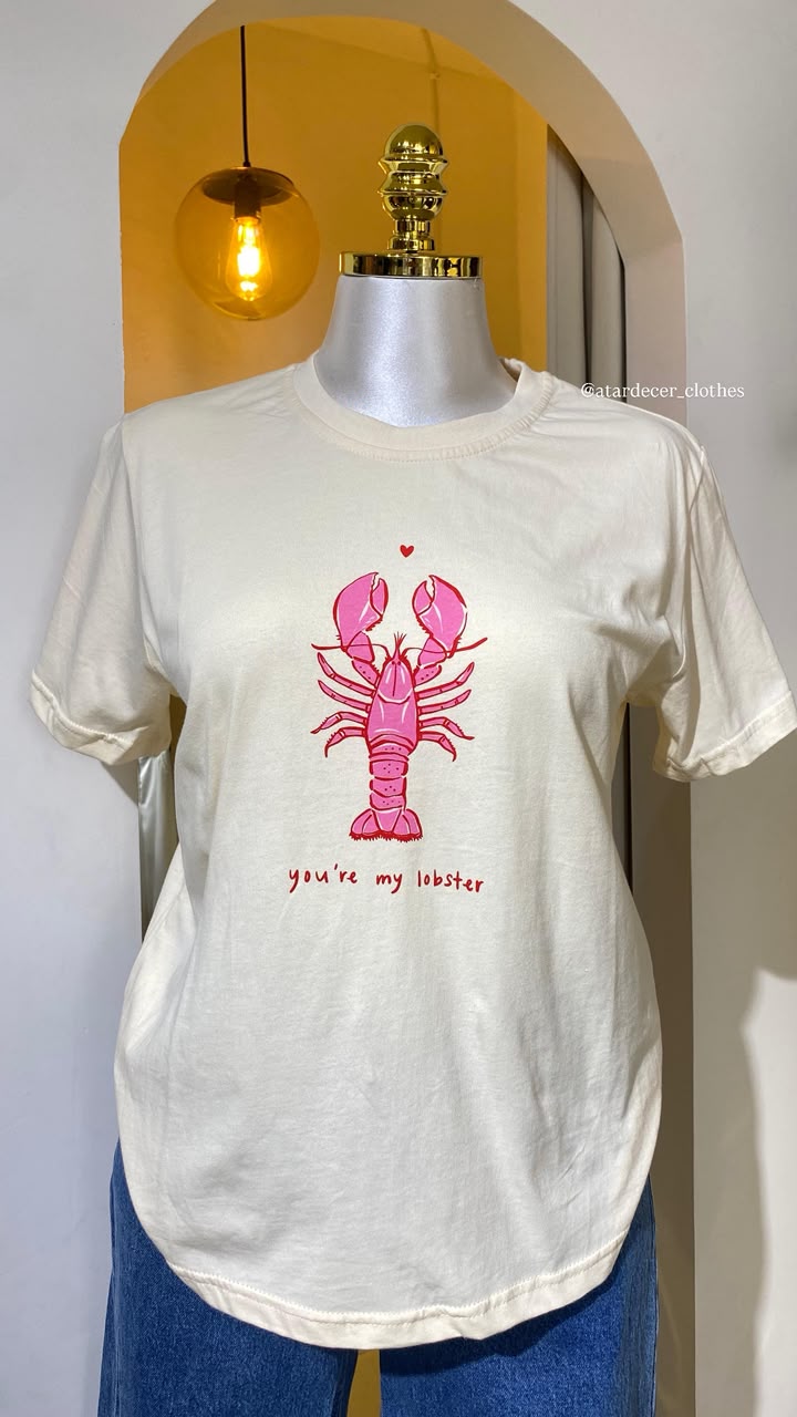 Playera Marfil "You're My Lobster"