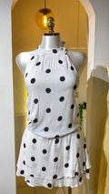 Vestido blanco polka