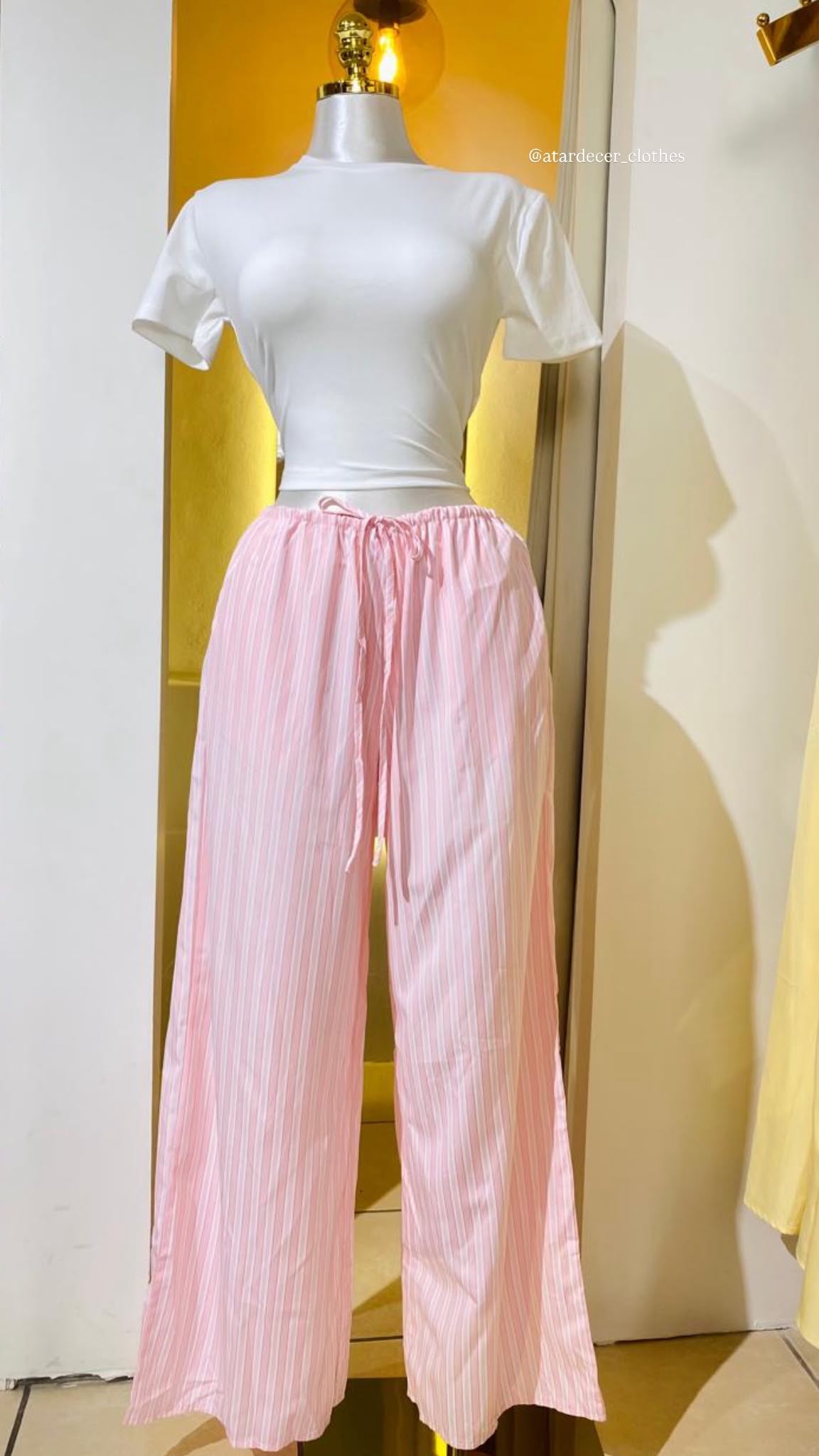 Pantalón Rayado Rosa