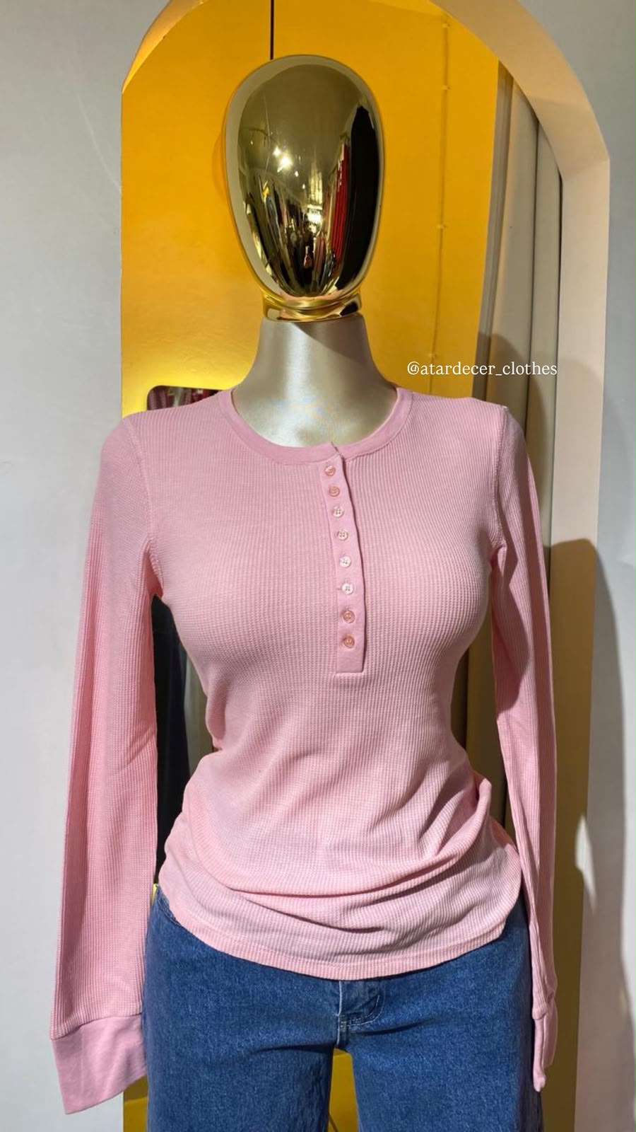 Camiseta Henley de Manga Larga